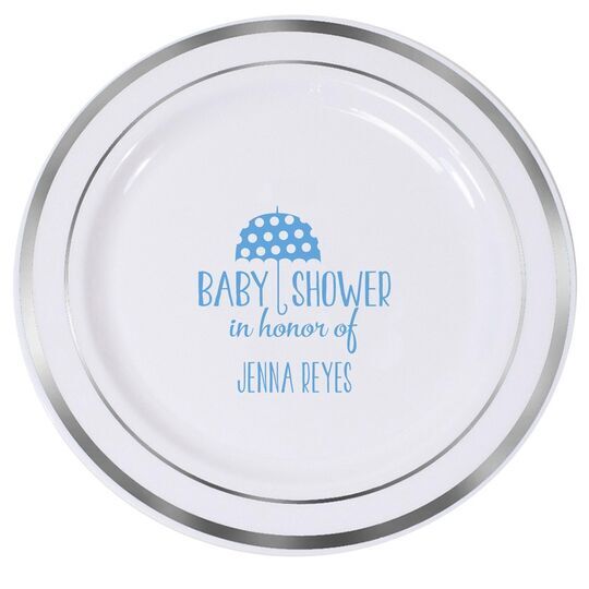 Baby Shower Umbrella Premium Banded Plastic Plates